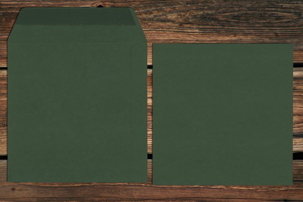 Versandtaschen 170x170 mm Nassklebend Dunkelgrün 120 g/qm